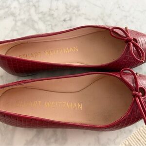 Stuart Weitzman Red Textured Flats